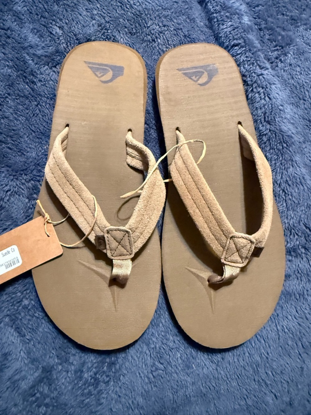 Quiksilver Blue and Brown Men's Carver Suede Sandals